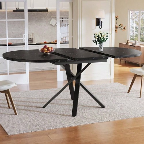 Round extendable table with - extendable,