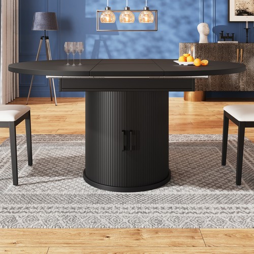 Round extendable dining table - dining,