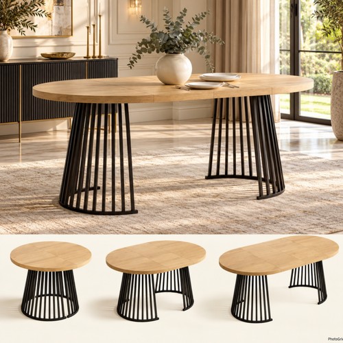 Extendable round dining table - round,