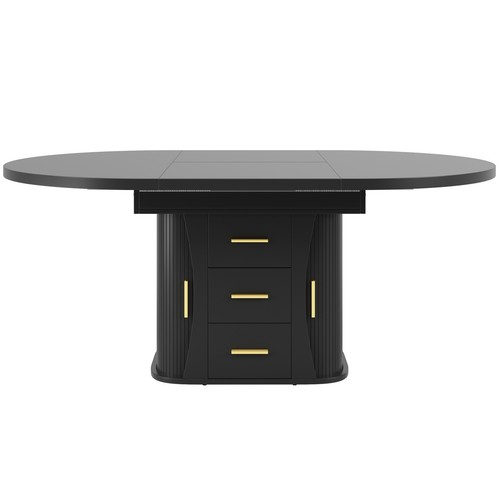 Extendable round dining table - round,