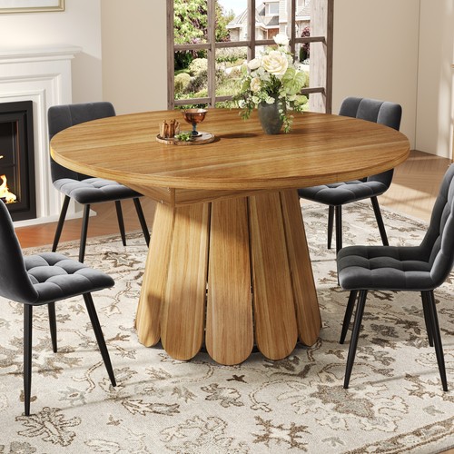 Round extendable dining table - dining,