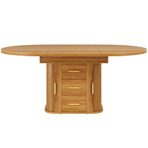 Extendable round dining table - round,