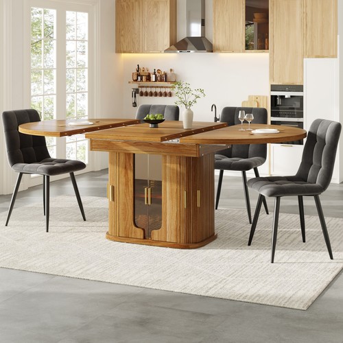 Extendable round oval - extendable, dining