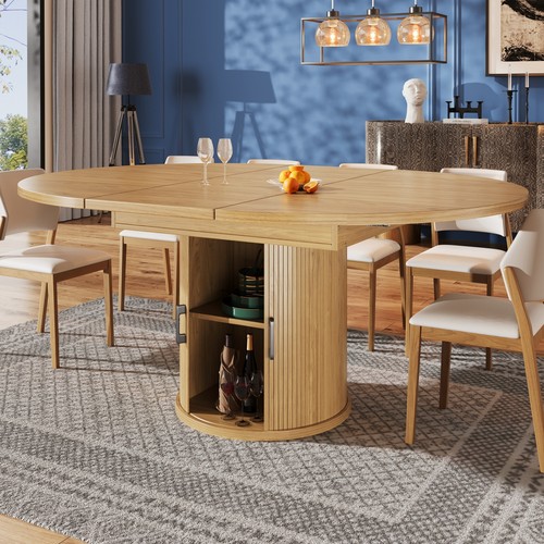 Extendable dining table - dining, round