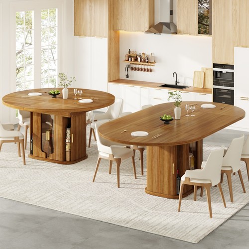 Extendable round dining table - extendable,
