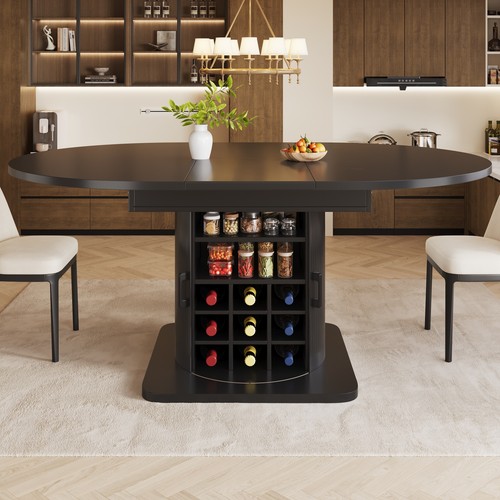 Round extendable kitchen table - kitchen,