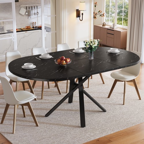 Round extendable dining table - dining,