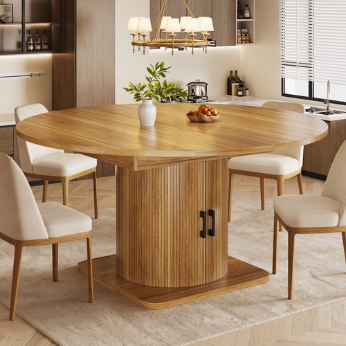 Round extendable kitchen table - kitchen,