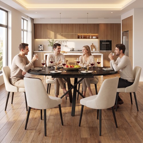 Round oval extendable - extendable, dining