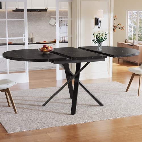 Round oval extendable dining - extendable,