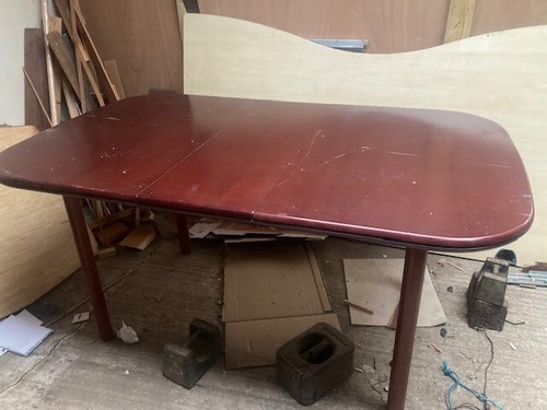 Extending dining table brown - extending,
